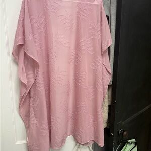 Pink Sheer Kimono Cover-Up
